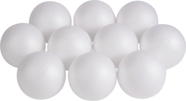VBS Styroporkugeln in Weiß für Weihnachten, Durchmesser: 12 cm, 10 Stück - Bild 1