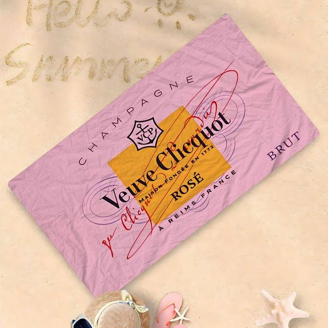 V-Veuve C-clicquot Anime Strandtuch für Kinder, weiches und saugfähiges Mikrofaser-Schwimmtuch in Pink, Breite: 30 cm, Höhe: 60 cm - Bild 1