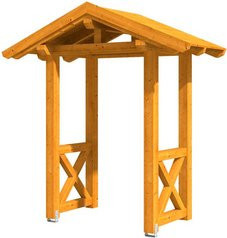 Skan Holz Haustür-Vordach Siegen 4 aus nordischer Fichte, Eiche hell-braun, Breite: 247 cm, Tiefe: 116 cm - Bild 1