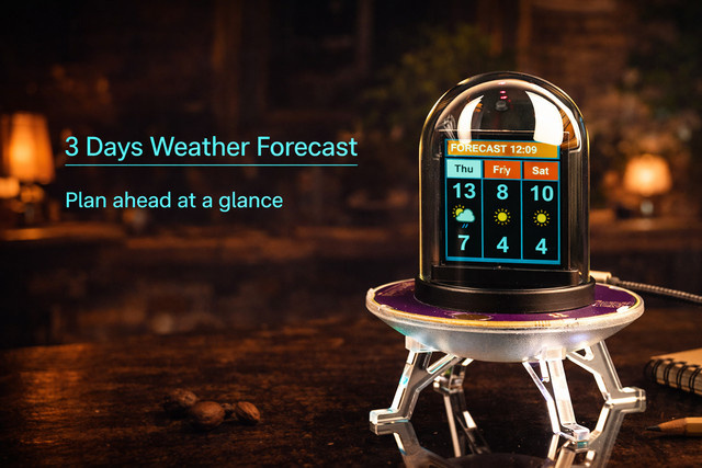 GEEKMAGIC UFO Smart Wetteruhr mit WLAN-Echtzeitdatenanzeige für Kryptowährungspreise und Aktien als Multifunktions-Schreibtisch-Gadget - Bild 1