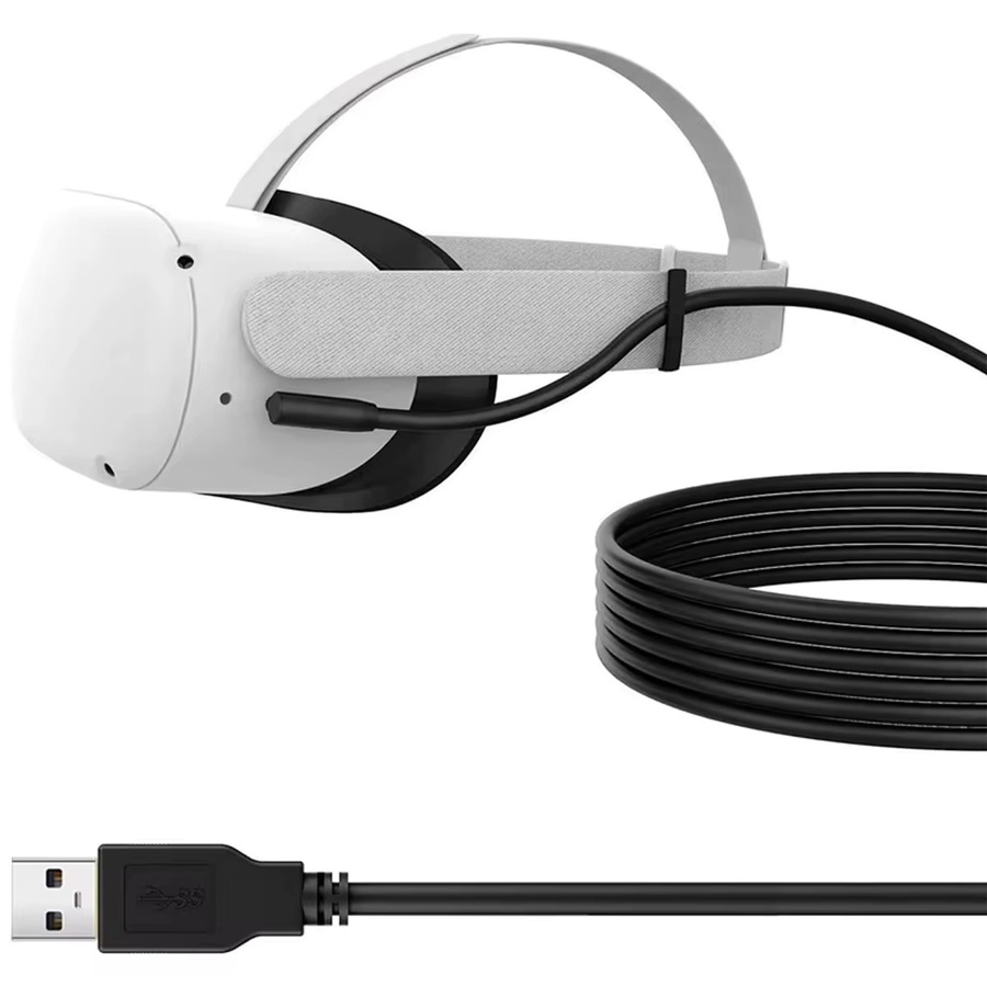 RGEEK USB-A auf USB-C Datenkabel mit 90 Grad Ellenbogen-Link für Meta Quest 2, Quest 3 und Quest 3S, Schwarz - Bild 4