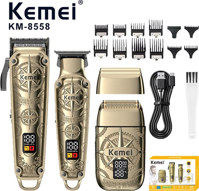 KEMEI 8558 Haarschneidemaschine, Elektrischer Rasierer, Gold, Unisex - Bild 1