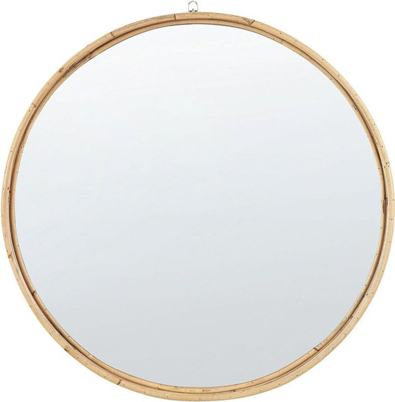 Runder Wandspiegel Barung von BELIANI aus Rattan in Beige und Braun, Durchmesser: 60 cm - Bild 1