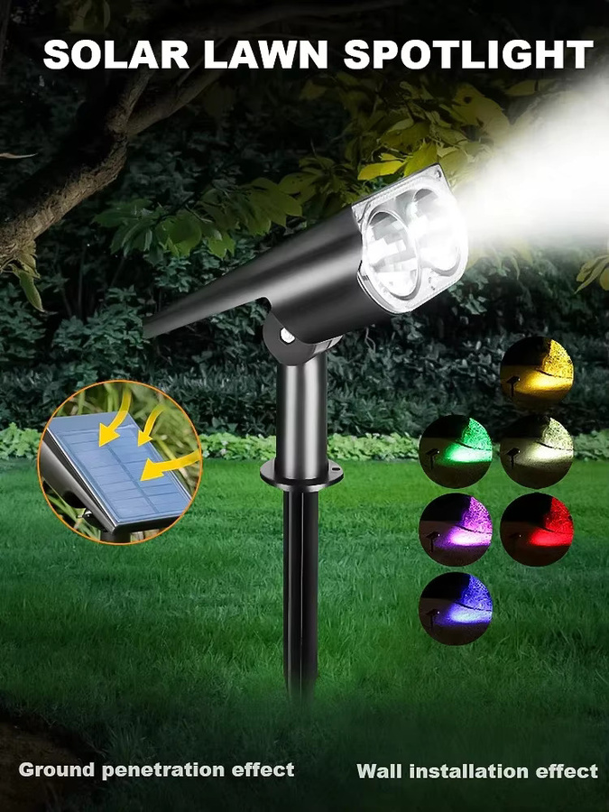 Heinast Solar-LED-Außenleuchten RGBW mit 270 Grad verstellbarem Spotlight für die Gartendekoration in Schwarz - Bild 6
