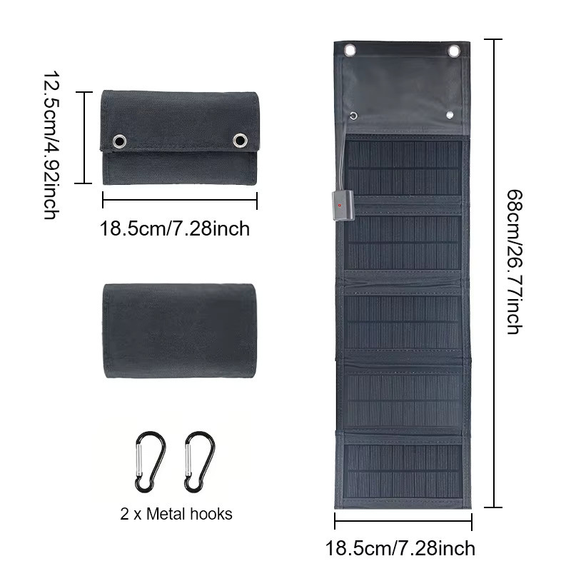 LEAORLD 30W Solarpanel-Ladegerät, faltbares Monokristallin Solar-Handy-Ladegerät mit USB-A Anschluss in Grün - Bild 4