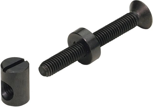 Hettich Verbindungsbeschlag mit Kloben M6 x 80 mm aus Stahl in Schwarz Matt, 8 Stück - Bild 1