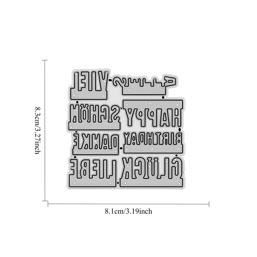 Metall-Schneidestempel mit Segensspruch für DIY Scrapbooking und Kartenbasteln in Silber - Bild 3