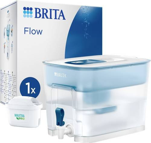 Brita Flow Wasserfilter XXL mit Zapfhahn 8,2 l in Weiß und Petrol inklusive 1x MAXTRA PRO All-in-1 Kartusche - Bild 1