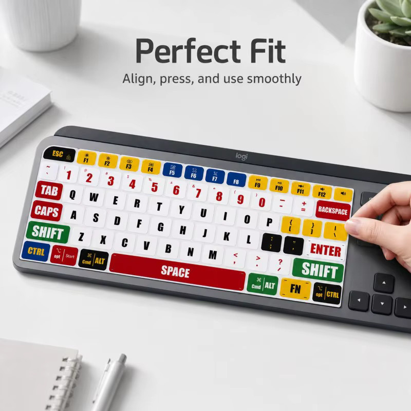 Mehrfarbige farbcodierte Tastenkappen-Aufkleber für Logitech MX Keys S Craft Tastatur als Ersatz-Tastaturetiketten - Bild 2