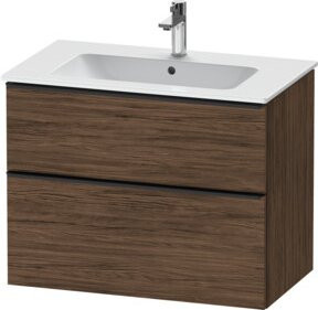 Duravit Waschtischunterschrank D-Neo in Weiß und Nussbaum mit 1 Schublade und 1 Auszug, B/T/H: 81 x 46,2 x 62,5 cm - Bild 1