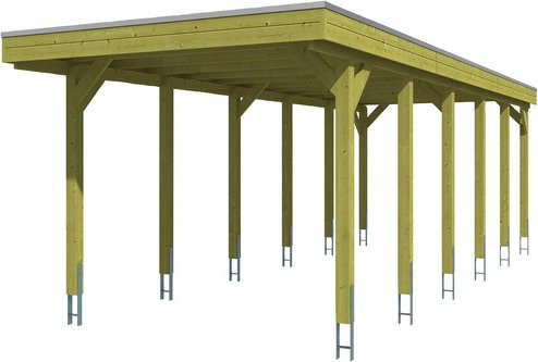 SKANHOLZ Carport Friesland in Grün, B x T: 314 x 860 cm, Firsthöhe: 241 cm, imprägniert - Bild 1