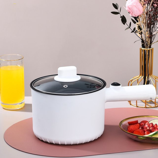 Multifunktionaler elektrischer Mini-Hot-Pot von kbxlife, 1,5 l, antihaftbeschichtet, 2 Gänge, Farbe: Weiß - Bild 1