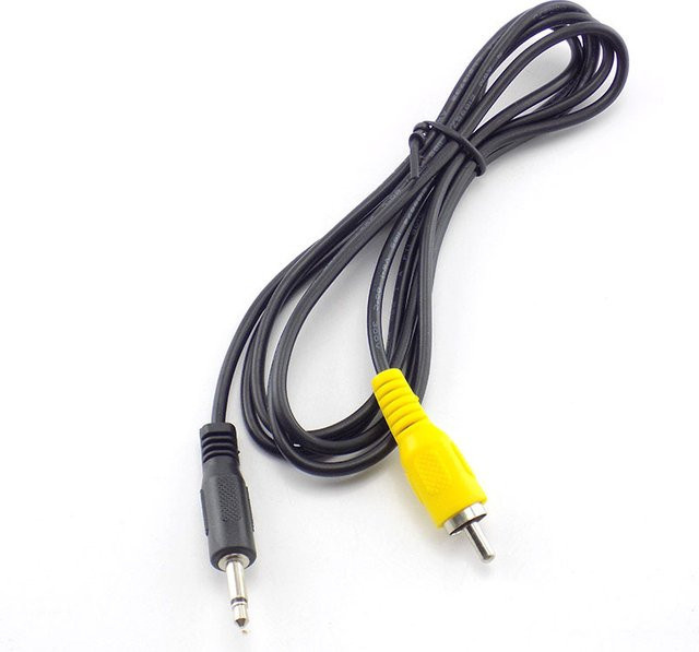 Gakaki Video-AV-Kabel mit 3,5-mm-Mono-Klinkenstecker auf Cinch-Stecker, Schwarz, Länge: 1,5 m - Bild 1