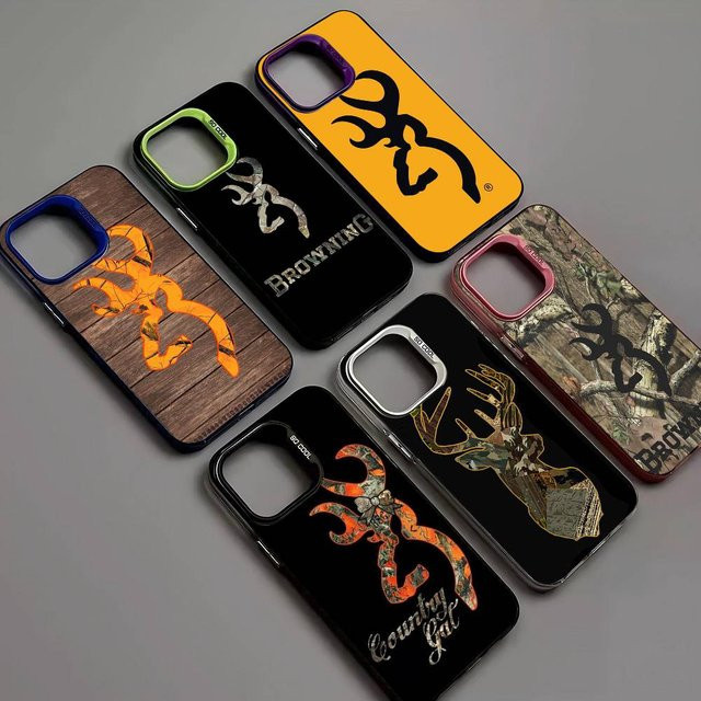 B-Browning Logo Handyhülle für iPhone 11 bis 17 Pro Max und Pro Plus in Silber - Bild 1
