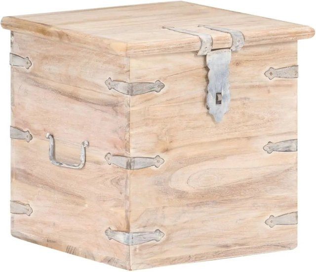 vidaXL Truhe aus Akazienholz in Hellbraun mit Schloss B/T/H: 40 x 40 x 40 cm - Bild 1
