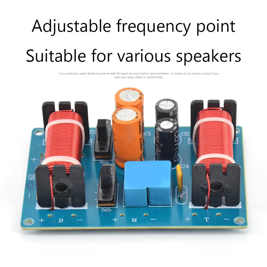 ALLOYSEED 150 W 3-Wege Lautsprecher Crossover mit EPCOS+KONEK Kondensatoren, einstellbarer Frequenzteiler für Höhen, Mitteltöner und Bass, Multicolor - Bild 2