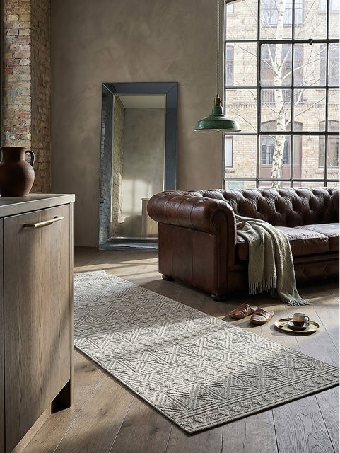 Geometrischer Teppich Kadima Design von LEAM in Grau mit Rautenmuster, B/T: 155 x 230 cm - Bild 1