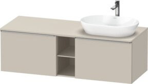 Duravit Waschtischunterschrank D-Neo in Beige Matt mit 2 Türen und offenem Regal, Wandmontage, B/T/H: 140 x 55 x 45,9 cm - Bild 1