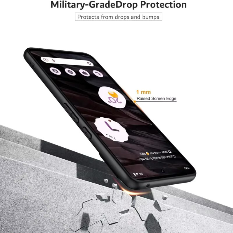 Matte Flüssigsilikon-Handyhülle für Google Pixel 6, 6A, 7, 7A, 8, 8A, 9 Pro, XL in Schwarz - Bild 3
