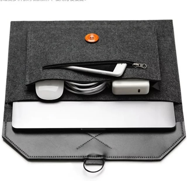 ZNOVAY Filzhülle Laptoptasche in Grau für MacBook Air, Pro, M1 sowie Xiaomi, Asus, Dell und Lenovo Notebooks - Bild 1