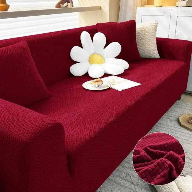 Yiran Furniture Elastischer Sofabezug aus Polar Fleece in Rot für Sessel und Ecksofas (Breite: 90-140 cm) - Bild 1