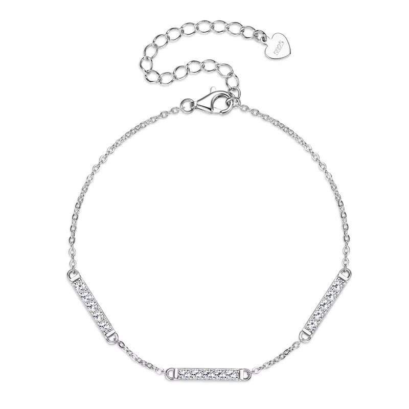 IOGOU Armband, Moissanit, 925 Silber, 14 Karat vergoldet, Damen, 16,5–21,5 cm - Bild 3