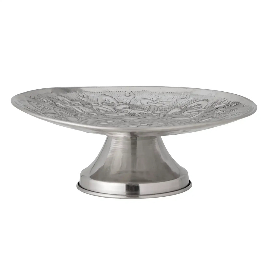 Bloomingville Tablett Litha aus Metall in Silber, Durchmesser: 25 cm - Bild 1