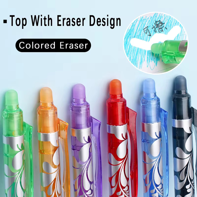 JOMPENS Löschbare Gelstifte im 12er Set mit 5 Farben und Nachfüllstäben für angenehmes Schreiben - Bild 2