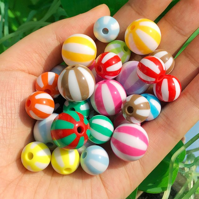 TANANTA Perlen Acryl, Streifen Süßigkeiten Farben, Bunt, Unisex - Bild 1