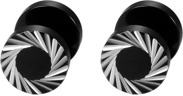YULIN Ohrstecker Pentagramm, Edelstahl, Schwarz, Unisex, 10 mm - Bild 1