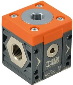 Riegler Luftabnahme 4-Wege SYNTESI BG1 in Orange, Anschluss G 1/4, Abgänge 1x G 1/4 und 3x G 1/8 - Bild 1