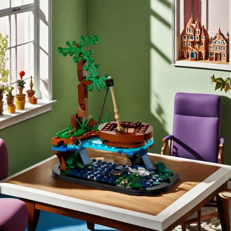 CZSAE MOC Angeln Tisch Modell Bausteine Ornament mit 181 Teilen in Tiefer Saphir und Multicolor für Kinder - Bild 3