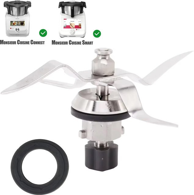 Olevo Mixer Klinge für Monsieur Cuisine verbinden 2,0 mit 4 Blättern und 5 Zähnen in Silber - Bild 1