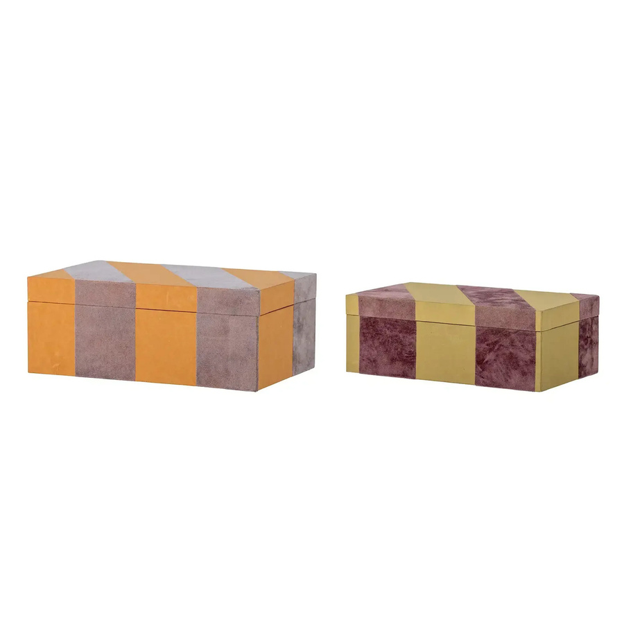 Bloomingville Samira Aufbewahrungsbox aus Papier und Samt in Orange – 2er Set - Bild 1