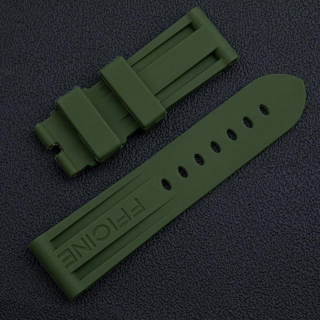 Uhrenarmband Sweetown Kautschuk, 24-22 mm, dunkelgrün, Herren - Bild 1