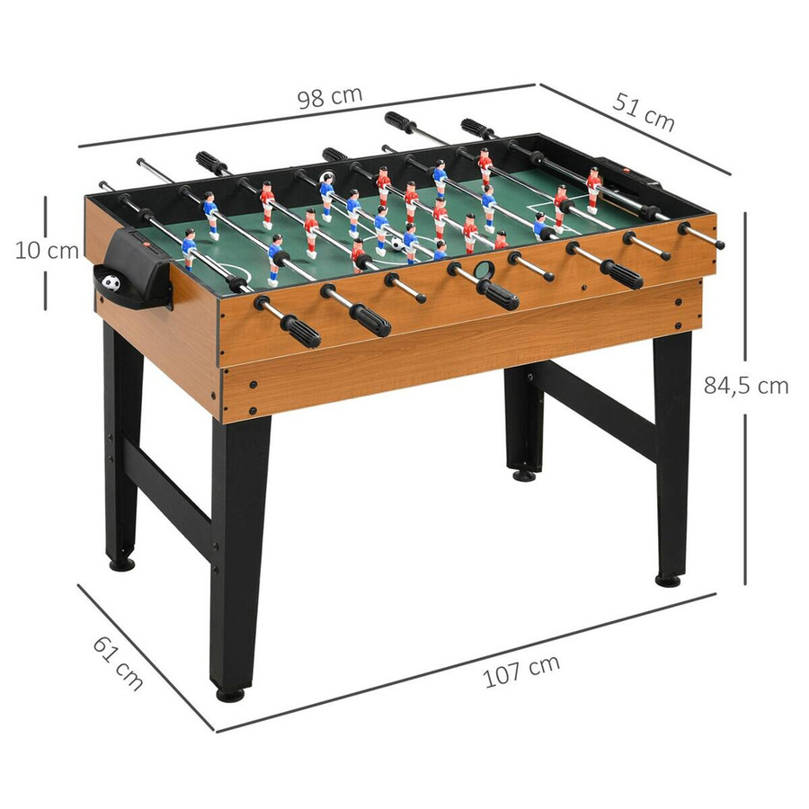 HOMCOM Multigame Spieletisch, 4 in 1, Tischtennis, Kicker, Billard, Tischhockey, Naturholz+Schwarz - Bild 5