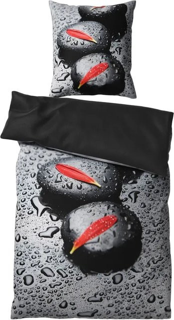 Sanilo Bettwäsche Elegance 2-teilig aus Baumwolle, grau, B/H: 135 x 200 cm, Kissen: 80 x 80 cm - Bild 1