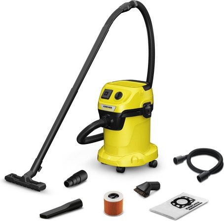 Kärcher Nass-/Trockensauger WD 3 P V-17/4/20 Workshop mit Gerätesteckdose und 17-Liter-Kunststoffbehälter in Gelb/Schwarz - Bild 1