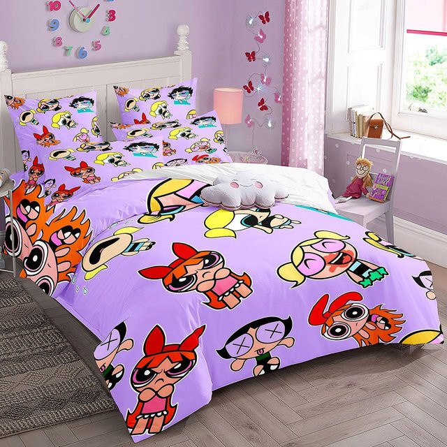Flylo Bettwäsche-Set Powerpuff Girls mit 3D-Druck für Mädchenzimmer, B/H: 100 x 135 cm, 2-teilig, Mehrfarbig - Bild 1