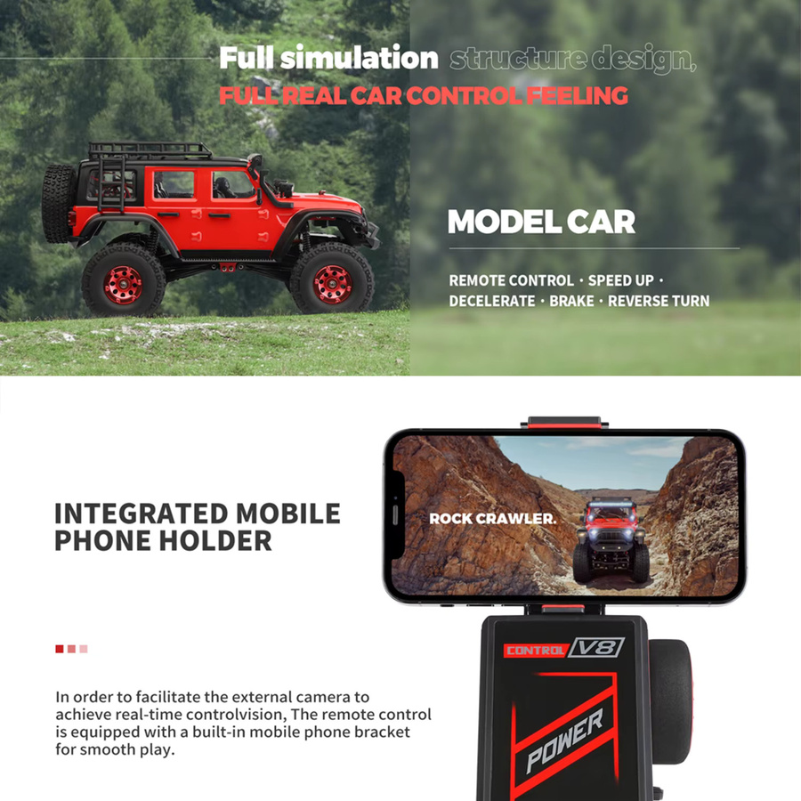 Wltoys 2428 RC Auto, 1:24, 4WD Offroad, Elektro-Crawler, ferngesteuert - Bild 4