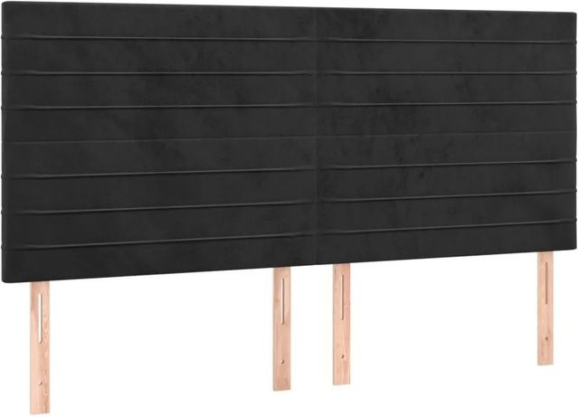 vidaXL Kopfteil aus Samt in Schwarz, Breite: 160 cm, Tiefe: 5 cm, Höhe: 118 cm bis 128 cm - Bild 1