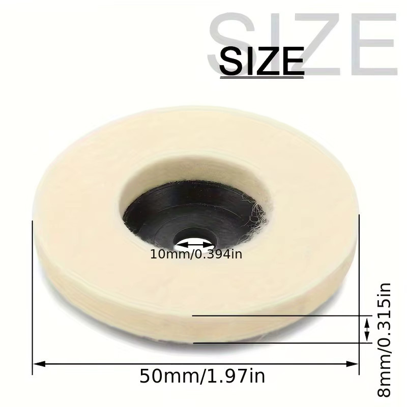 Wolle Polierscheibe Filz Polierpad für Metall Marmor Glas und Keramik in Weiß, Durchmesser: 50 mm oder 75 mm - Bild 2