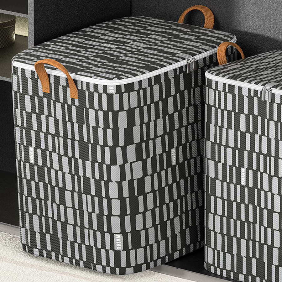 Faltbare und staubdichte Quilt-Aufbewahrungstasche mit großer Kapazität für Kleidung und Spielzeug, Schwarz - Bild 2