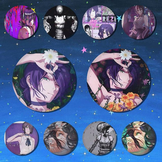 Brosche Anime Chainsaw Man Reze, Rund, Unisex - Bild 1
