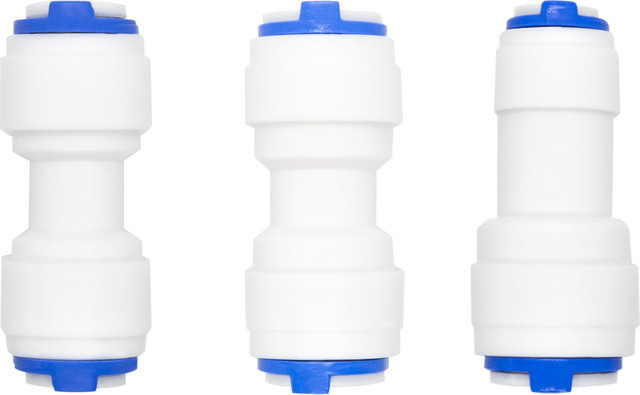 YQBS RO Wasser Schnellverbinder Gerade für Aquarium Zubehör 3/8 Zoll und 1/4 Zoll in Weiß - Bild 1