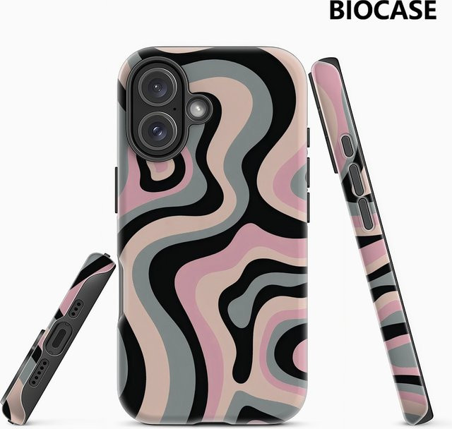 Potdemiel Blush Swirl Handyhülle für iPhone 17 16 15 14 13 Pro Max Plus, magnetische robuste Einzel- und Doppelschicht-Hülle, Multicolour - Bild 1