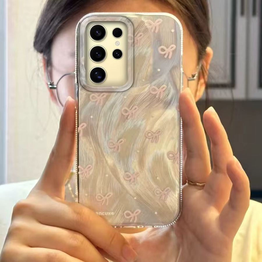 Handyhülle mit Kreisförmigen Punkten und Schleife für Samsung Galaxy S25 S24 S23 S22 S21 S20 FE Ultra Edge Plus aus TPU - Bild 2