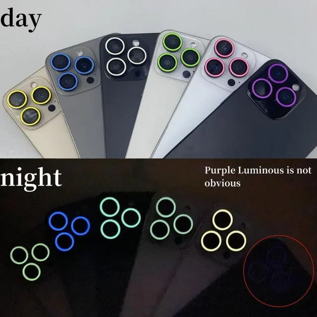 2-3 Stück Leuchtende Kameralinsen-Schutzfolie aus gehärtetem Glas für iPhone 17, iPhone 16 und iPhone 15 Pro Max in Weiß - Bild 1