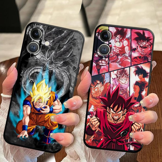 Schwarze weiche Handyhülle mit Dragon Ball Anime Design für iPhone Modelle - Bild 1