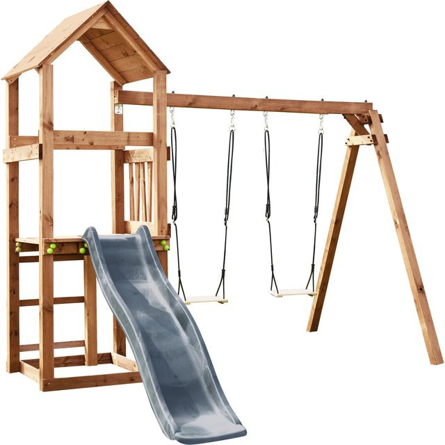 Soulet Spielturm Noumea aus Holz und Kunststoff in Braun, H x B x T: 313 x 273 x 236 cm - Bild 1